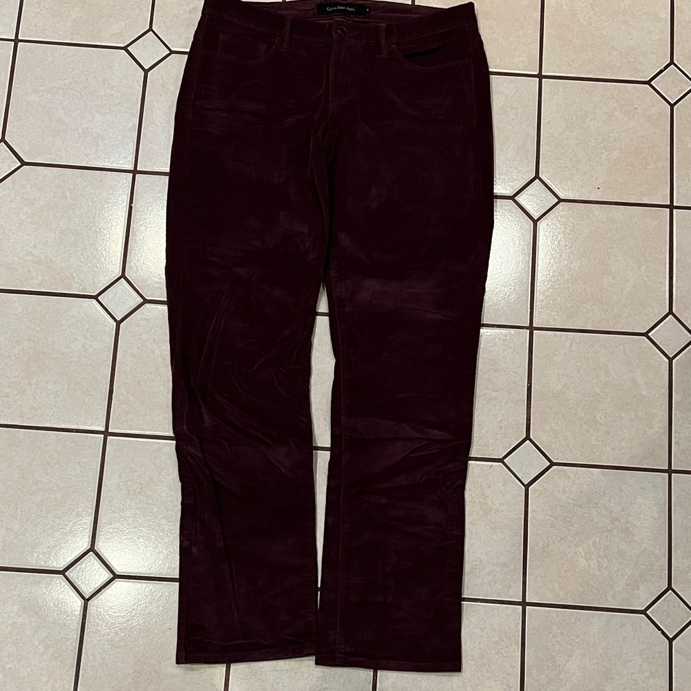 Calvin Klein Jeans Burgundy Corduroy Trousers